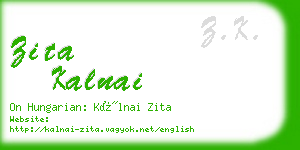 zita kalnai business card